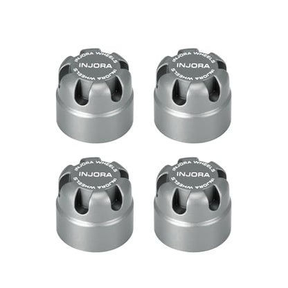 INJORA M2.5 Wheel Lock Nuts with Aluminum Cap for 1/18 RC Crawlers Upgrade(Gray) - color: Gray