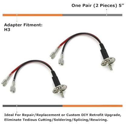 iJDMTOY OEM H3 Socket/Adapter Wires Compatible with Aftermarket Light Bulb Upgrade Installation Use
