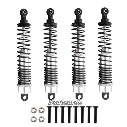 4Pack 1/10 RC Truck Car Adjustable Shock Absorber Damper 108004 Upgrade Parts 108mm Oil 108mm Oil Adjustable Alloy Aluminum Shock For 1:10 HSP 94188 94108 94111 Redcat Volcano (Silvery) - color: Silvery