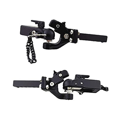 Metal Hitch Trailer Hook Ball Buckle Simulation Link Component Suitable for Scx10 90046 Traxxas Trx4 110 RC Car, Trailer Tow Hitch Tow Hook Drop (Hook + Coupler), Black