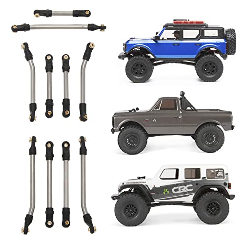 MEUS RACING SCX24 Links High Clearance Chassis Steering Links Set 10pcs 132mm Wheelbase for SCX24 C10 Bronco Wrangler 1/24 RC Crawler Car - size: 132mm