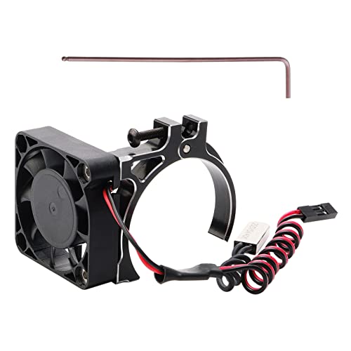 RC Motor Cooling Fan with Thermal Sensor Aluminum Clamp, 4268/4274 /1512/1515 / K80 / K82 Motors (42mm) Heatsink for E-REVO Summit UDR TRX-4 SCX10 1/8 1/10 Buggy Truck Crawler