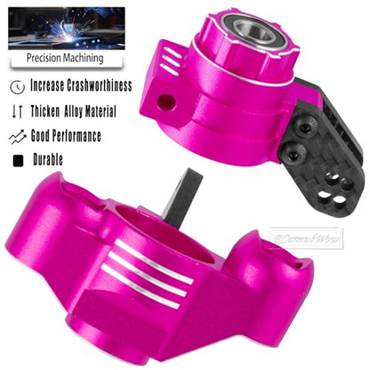 RC Upgrades Part for 1/8 Kraton/Outcast/Notorious 6S BLX,Alloy Front Rear Suspension Arms,Front Knuckles Steering Blocks &Rear Hub Stub Axle Carriers,Wing Mount &Wheelie Bar Set,Pink - color: Pink(1set)