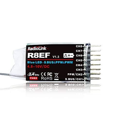 Radiolink T8FB 2.4ghz 8 Channels RC Radio Transmitter and Two R8EF Receivers Set Dual Stick Remote Controller for Airplane Boat Car Robot and More (Mode 2)