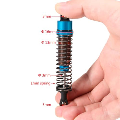 1/10 RC Cars Oil Leakproof Shocks,2Pcs Adjustable Oil Filled Shocks 52mm-120mm for 1/10 RC Buggy Truggy On Road Touring Drift Cars Monster Trucks Upgrade Parts (2pcs 75mm blue) - color: 2pcs 75mm blue