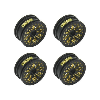 Brass 0.7" Wheel and Brass/Offset and 0.7‘’ Wheel Tire with Foam for SCX30 Cars Upgrade Parts 4pcs/Set (Brass 0.7" Wheel) - color: Brass 0.7" Wheel
