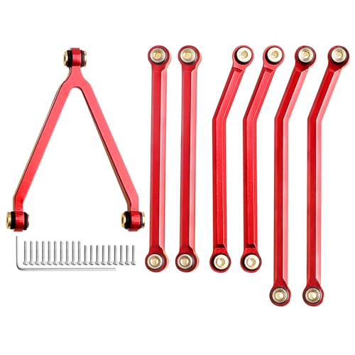 High Clearance Chassis Links Set for SCX24 Bronco JLU C10 AXI00001 AXI00002 Axial 1/24 RC Crawler Car (Red) - color: Red