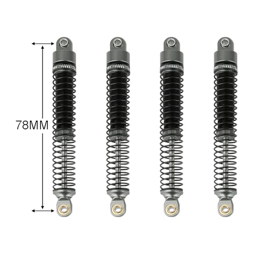 78mm Aluminum Long Threaded Shocks Absorbers Oil Damper for 1/18 RC Crawler TRX4M TRX-4M KUpgrade Parts (Gray) - color: 78mm-gray