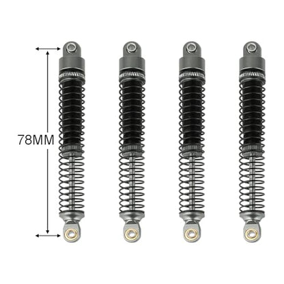 78mm Aluminum Long Threaded Shocks Absorbers Oil Damper for 1/18 RC Crawler TRX4M TRX-4M KUpgrade Parts (Gray) - color: 78mm-gray