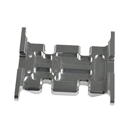 RC Car Aluminum Alloy Center Transmission Skid Plate Mount Gearbox Mount Base Compatible with Axial SCX10 90047 Wrangler 1/10 RC Crawler Car Upgraded Parts (Silver) - color: Silver