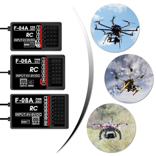 4/6/8CH Receiver Multiple Frequency F04A F06A F08A for Remote Models Enhances Stability and Easy Installation