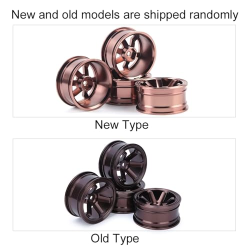 HERCHR 12mm Hex Hubs Metal Wheel Hub, 4pcs Aluminium Alloy Wheel Hub for Universal 1/10 Flat Running Drift RC Car Model Accessory Wheel Rims RC Wheel Rims Set Rc Drift Wheels(Coffee) - color: Coffee