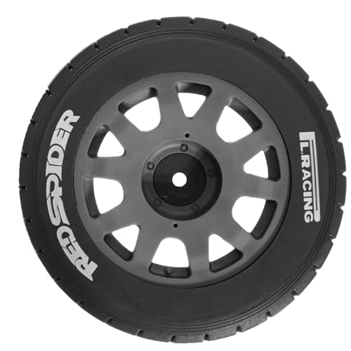 1/8 1/10 1/7 RC On Road Tires OD 3.94'' and Rally Racing Wheels 12mm 14mm 17mm Hex for 1:8 1:7 1:10 Street Touring Drift Car ARRMA Typhon 6S Losi Kyosho Tamiya TT02 HPI WR8 HSP 4PCS (Gray) - color: Gray