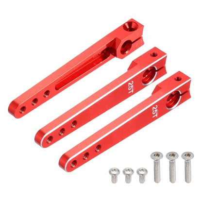 MECCANIXITY Aluminum Alloy 2 inch 25T Steering Servo Arm Horn Red for Car/Boat/Airplane Boat Accessories Pack of 3 - color: Red