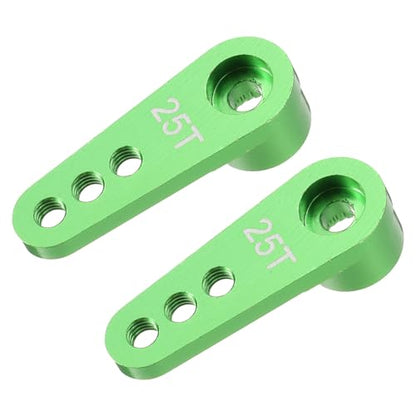 MECCANIXITY Aluminum Alloy 25T Steering Servo Single Arm Horn Green for DIY RC Car/Boat/Airplane Boat Accessories 2 Pcs - color: Green