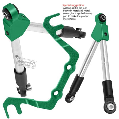 7075 Aluminum C Hub Front Tie Rods with Stabilizer Upgrade Parts for 1/10 Slash 4X4 4WD LCG.Green - color: Green(for 1/10)