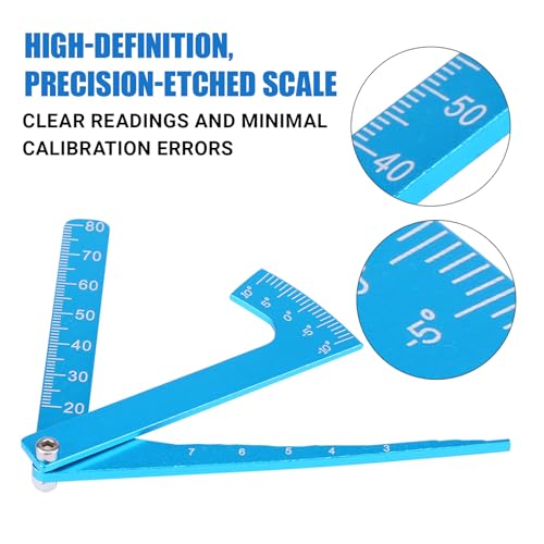 RC Camber Gauge, Aluminium Alloy RC Car Camber Tool Adjustable Ruler Adjusting Height and Wheel Rim Camber Tool for DIY (Blue)