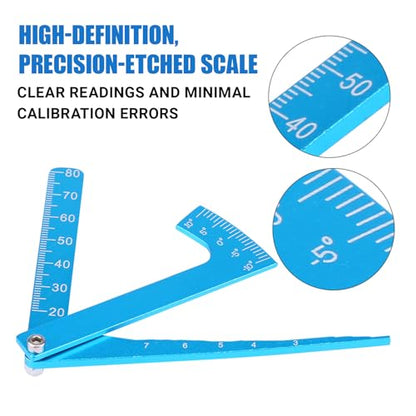 RC Camber Gauge, Aluminium Alloy RC Car Camber Tool Adjustable Ruler Adjusting Height and Wheel Rim Camber Tool for DIY (Blue)