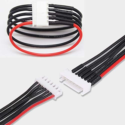 Lipo Male to Female Cable 5 Pcs 1 Set Lipo Balance Extension Cable 10cm 3 9inch Lipo Balance Lead Silicone RC Accessory for 2S 3S 4S 5S 6S