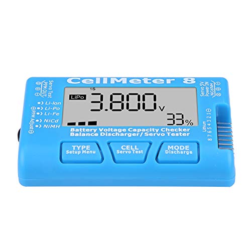Lipo Battery Checker RC CellMeter,8 Digital Battery Capacity Voltage Checker Meter LiPo Li lon NiMH RC CellMeter