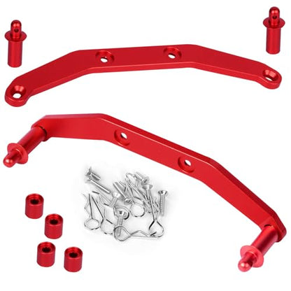 Body Post Extensions,Aluminum Front & Rear Body Mount Post Set for 1/10 Slash 4X4 /Stampede 4X4 VXL,RC Hops Up Upgrades Parts for Stampede 4X4 VXL/Slash 4X4 VXL,Replace 6815R,Navy Blue - color: Red (Front & Rear)