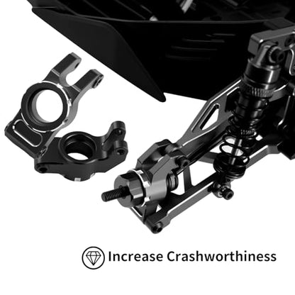 Aluminum Alloy Front Steering Block Knuckles,Rear C-Hubs Upgrade Parts for Arrma 1/14 Typhon Grom 1/18 Granite Grom (Black) - color: Black