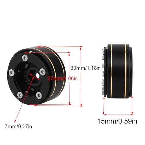 1.0 Plus Brass Beadlock Wheel Rims 4PCS Wheels for All 1/24 Scale FCX24 Axial SCX24 Deadbolt C10 Gladiator 1/18 TRX4M RC Crawler Car Upgrades Parts (Sword) - style: sword