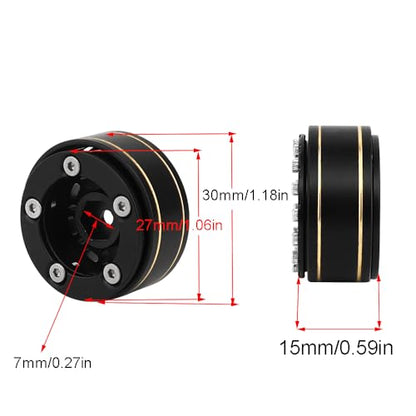 1.0 Plus Brass Beadlock Wheel Rims 4PCS Wheels for All 1/24 Scale FCX24 Axial SCX24 Deadbolt C10 Gladiator 1/18 TRX4M RC Crawler Car Upgrades Parts (Sword) - style: sword