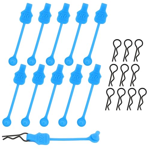 1.0mm RC Cars Body Clips with Pull Tabs for Universal 1/14 1/16 1/18 SCX24 Remote Control Car Compatible with Redcat HPI Himoto HSP Exceed Truck Buggy(10 Pieces,Blue) - color: Light Blue