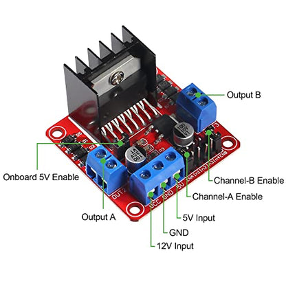 DIANN 2 Sets DC Gearbox Motor TT Motor 200RPM Tire Wheel DC 3-6V 1:48 Male Connector with 1Pc L298N Motor Drive Controller Board - style: Motor Sets