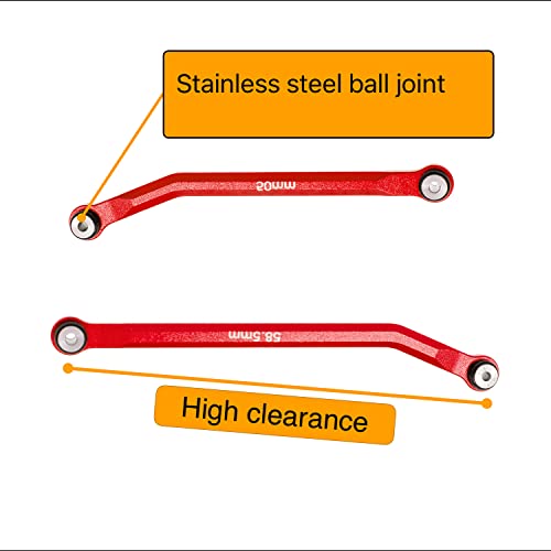 High Clearance Links Set Steering Rod Tie for AXIAL 1/24 SCX24 AXI00001 C10 AXI00002 Wrangler JLU AXI00006 Bronco Upgrades RC Crawler Car - color: Red