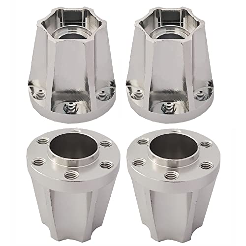 4Pcs Metal RC Wheel Hub Adapter 12mm Hex for 1/10 RC Crawler(S 22mm) | 1.9inch 2.2inch Beadlock Wheel Rim Adapter,22mm Extension Wheel Adapter,Alloy Metal,Silver - size: 22mm
