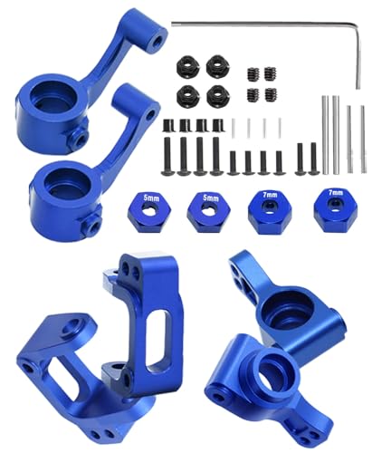 Upgrade Part for 1/10 ECX 2WD,Alloy Caster Block&Steering Blocks&Rear Stub Axle Carriers Wheel Hex Hubs for Ecx 1/10 2WD Ruckus Axe Brutus Circuit Crush K&N Torment,RC Hop-Up Parts,Navy Blue - color: Block Caster Set (Navy Blue)