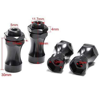 4Pcs 12mm to 17mm Wheel Hex Hub Adapter Conversion Extension for 1/10 1/8 RC Car