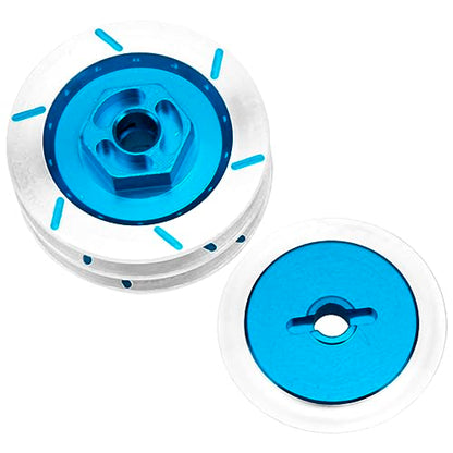 4Pack Vgoohobby Aluminum Alloy RC 12mm Hex Hub Wheel Rim Brake Disc Compatible with HSP HPI Traxxas Tamiya 1/10 On-Road Racing Model Car (Blue) - color: Blue