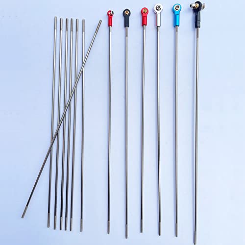 M3 9.84Inch Pushrod Connector 304 Stainless Steel Rod Linkage DIY Parts for RC Model Airplane Helicopter Boat Car 12Pcs - size: M3x9.84"