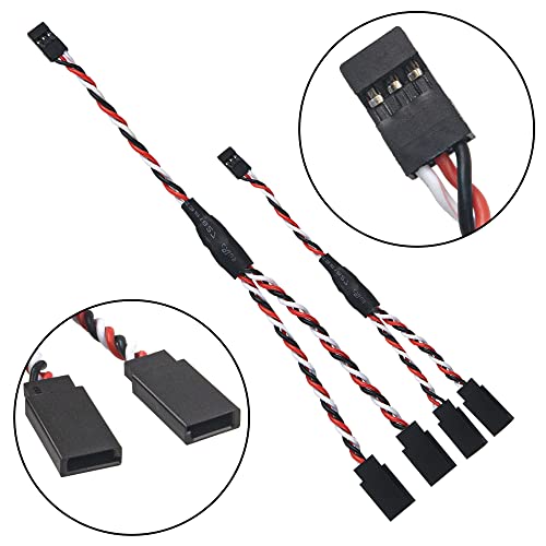 6Pack ShareGoo JR Twisted Servo Lead Extension JR 1 Male to 2 Female Y Cables Y Harness Servo Extension Cable Lead for RC Cars Trucks Airplanes Servo Receiver Connection