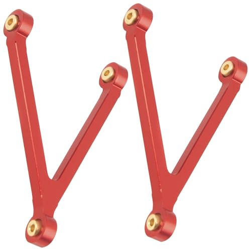 8PCS ShareGoo Aluminum Alloy Chassis Links Rod & Steering Linkage Compatible with 1/24 FMS FCX24M RC Upgrade Parts (Red) - color: Red