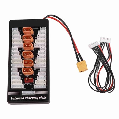 6S Lipo Parallel Charging Board XT60 - Charge 6 Batteries Simultaneously | 2S-6S Balance Charger Adapter for RC Drone FPV | Compatible IMAX B6
