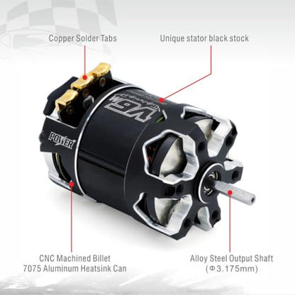 Changor 540 V6M Sensored Brushless Motor 2400KV Powerful for 1/10 RC Car Black Silver Aluminum