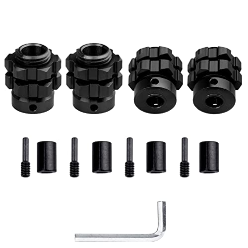 Aluminum 17mm Splined Wheel Hubs/Nuts 17mm Hex Spacers Extensions Adapters for 1/10 Traxxas Summit, Set of 4 (Black) - color: Black