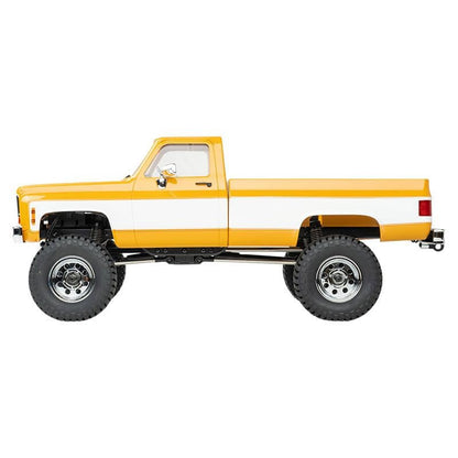 FCX18S FMS 1/18 Chevrolet K10 S RC Truck, Officially Licensed 4WD RC Crawler 2 Speeds Switch with LED Lights, Off-Road RC Model for Adults (Yellow) - color: Yellow