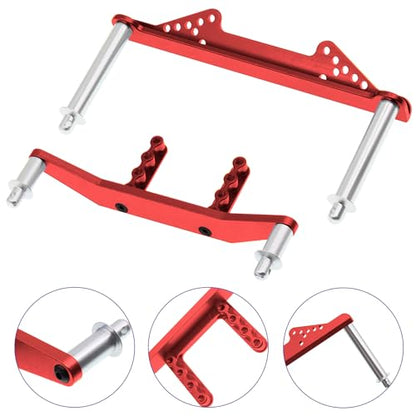 Aluminum Front & Rear Body Mounts with Body Posts for 1/10 Traxxas Slash 2WD, Rustler, Stampede VXL RC 2WD Car, Upgrade Parts, Blue (Red) - color: Red