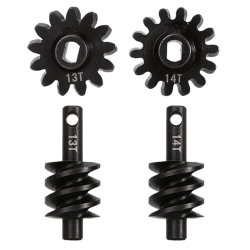 Axle Gear Overdrive Worm Differential 13T 14T/12T 18T/13T 16T Steel Gear for AX24 Axial SCX24 C10 JLU Gladiator Bronco 1/24 RC Crawler Car Upgrade Parts (13T 14T) - size: 13T 14T