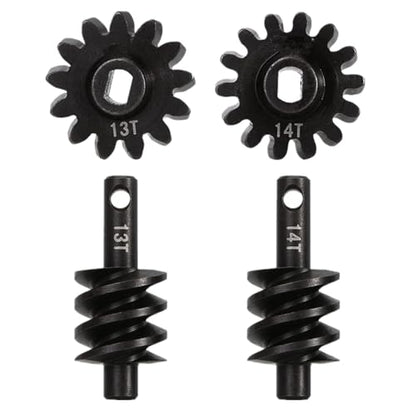Axle Gear Overdrive Worm Differential 13T 14T/12T 18T/13T 16T Steel Gear for AX24 Axial SCX24 C10 JLU Gladiator Bronco 1/24 RC Crawler Car Upgrade Parts (13T 14T) - size: 13T 14T