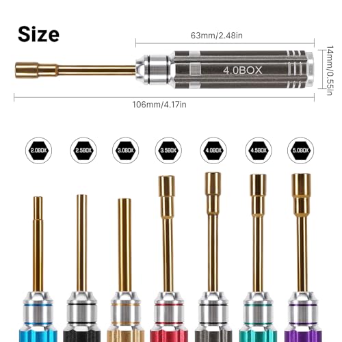 INJORA 7PCS Short Handle RC Hex Nut Driver Set For 1/18 1/24 RC Crawler Car