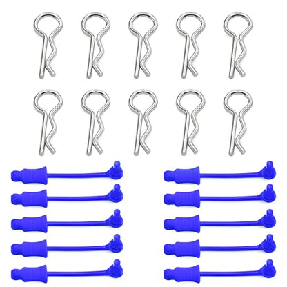 10Pcs RC Body Clips W/Pull Tabs R Pins Universal Shell Replacement Parts for 1/7 1/8 TRAXXAS ARRMA Axial Losi Redcat HPI Exceed Rc Car Crawler Truck Buggy Drone (Blue) - size: Blue