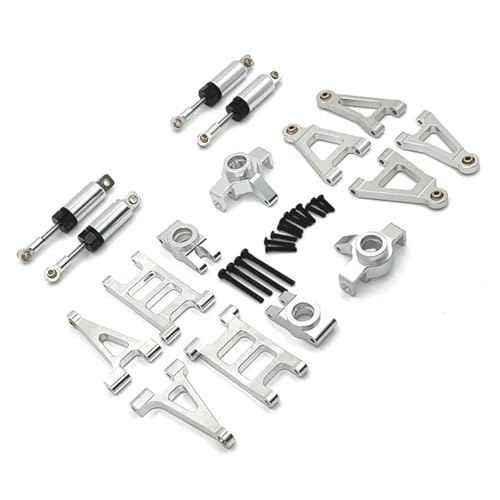 RC Models Components For Mjx 14301 14302 14303 1/14 4WD Shock Absorber Steering Tie Rod RC Metal Upgrade Parts Accessories Replacement Replace(Silvery) - color: Silvery