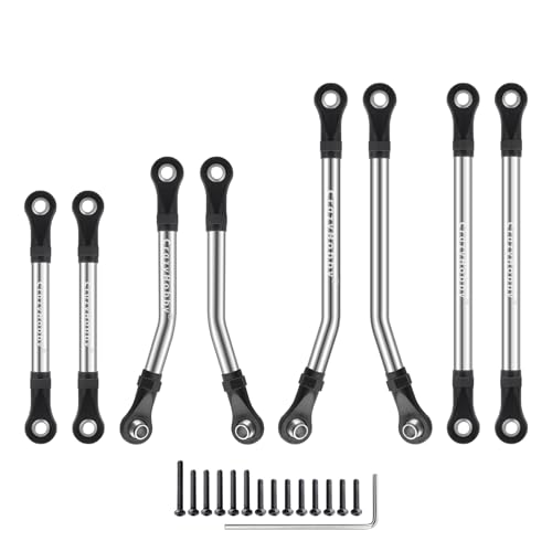 High Clearance Links Stainless Steel Chassis Linkage Set for 1/18 Traxxas TRX4M Bronco Defender RC Crawler Upgrade Parts(8Pcs)