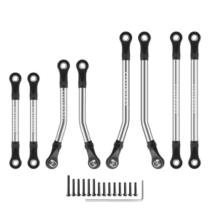 High Clearance Links Stainless Steel Chassis Linkage Set for 1/18 Traxxas TRX4M Bronco Defender RC Crawler Upgrade Parts(8Pcs)